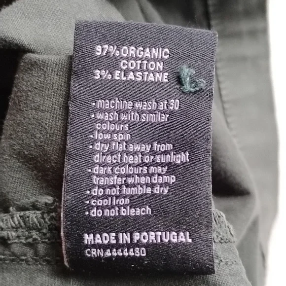 Finisterre Organic Cotton Button Down Shirt S Green Long Sleeves